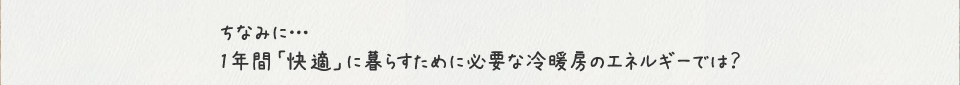 ちなみに…1年間「快適」に暮らすために必要な冷暖房のエネルギーでは?