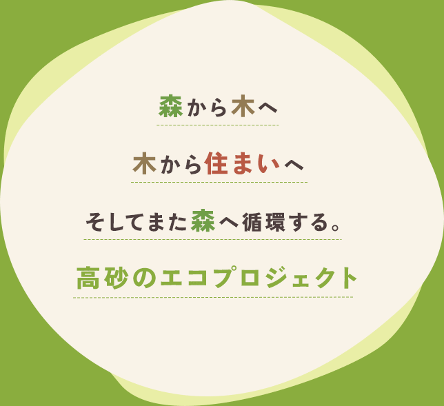 森から木へ木から住まいへそしてまた森へ循環する。高砂のエコプロジェクト