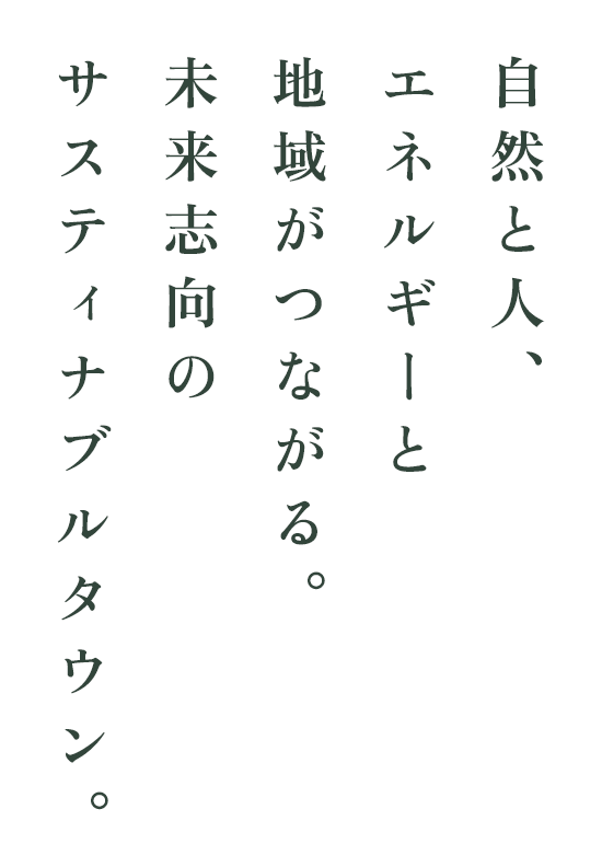 自然と人、エネルギーと地域がつながる。未来志向のサスティナブルタウン。