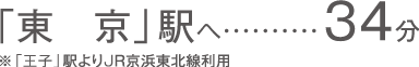 「東京」駅へ34分