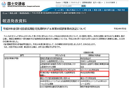 国土交通省 報道発表 平成20年度