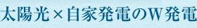 太陽光×自家発電のW発電