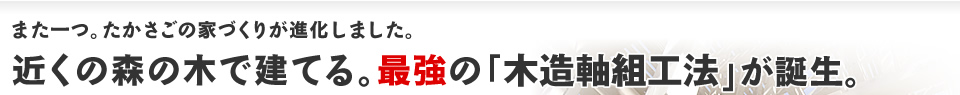 近くの森の木で建てる。最強の木造軸組工法が誕生。