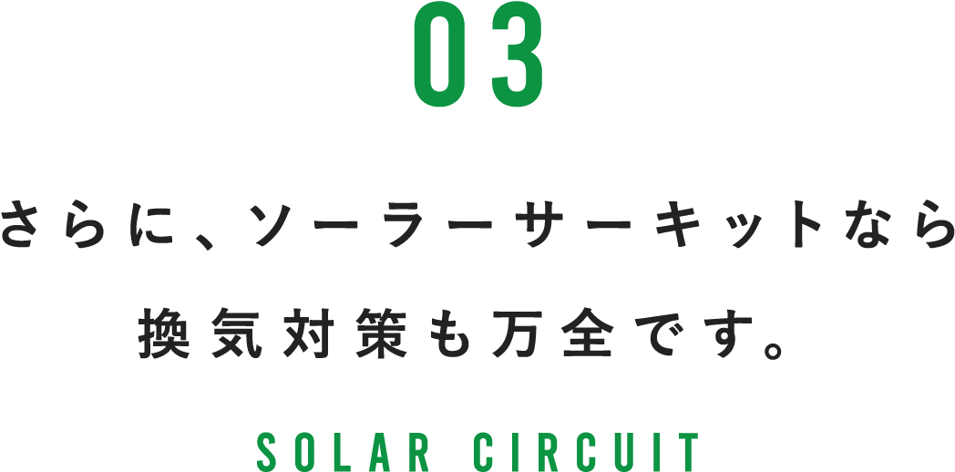 ソーラーキットなら、換気対策も万全です。