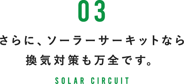 ソーラーキットなら、換気対策も万全です。