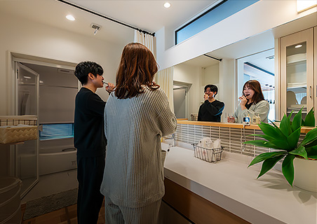 家族が同時に使っても、朝が慌ただしくならない。