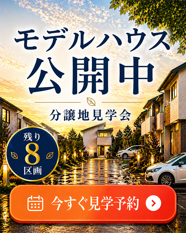 モデルハウス公開中 分譲地見学会 残り8区画