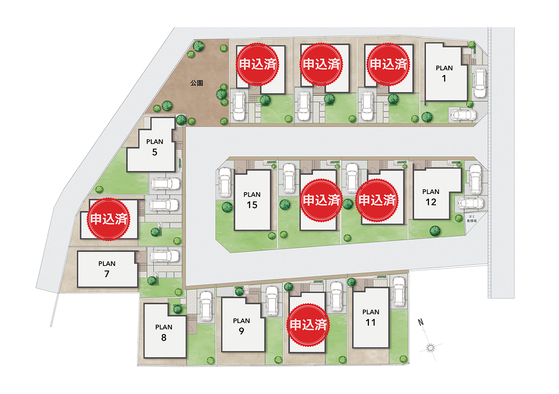 申し込み済区画図