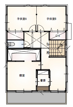 38坪｜3LDK（セパレート）＋書斎＋小屋裏
