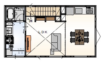 21坪｜2LDK＋勾配天井