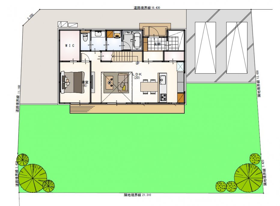 33坪｜3LDK+WIC+FC+吹き抜け