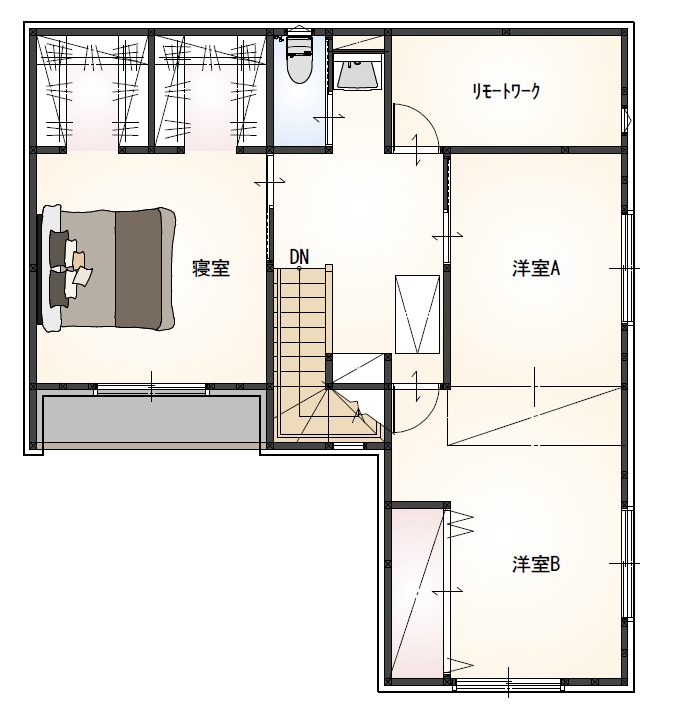 36坪｜3LDK+WIC+書斎