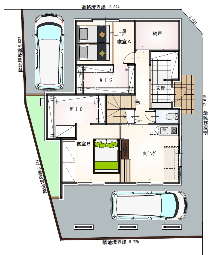 46坪｜4LDK＋WIC＋書斎（二世帯）