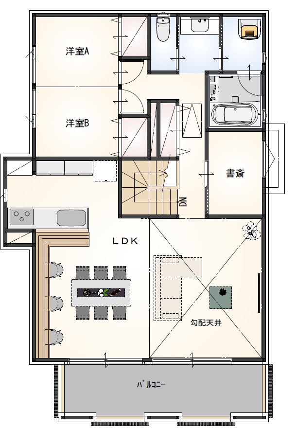 46坪｜4LDK＋WIC＋書斎（二世帯）
