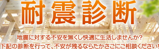 耐震診断　地震に対するを無くし快適に生活しませんか？